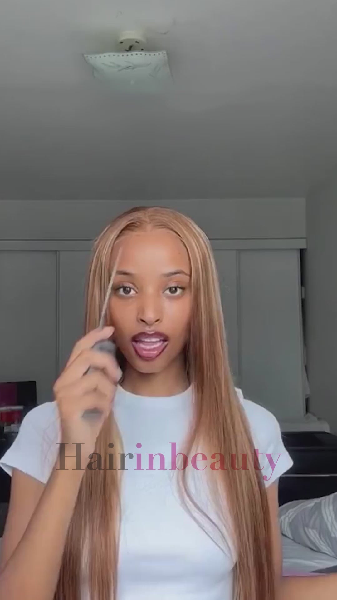 Wear Go Highlight Brown Wigs Silky Straight Pre-plucked Glueless Lace Wigs Straight Lace Closure Wig Ready To Go Wigs