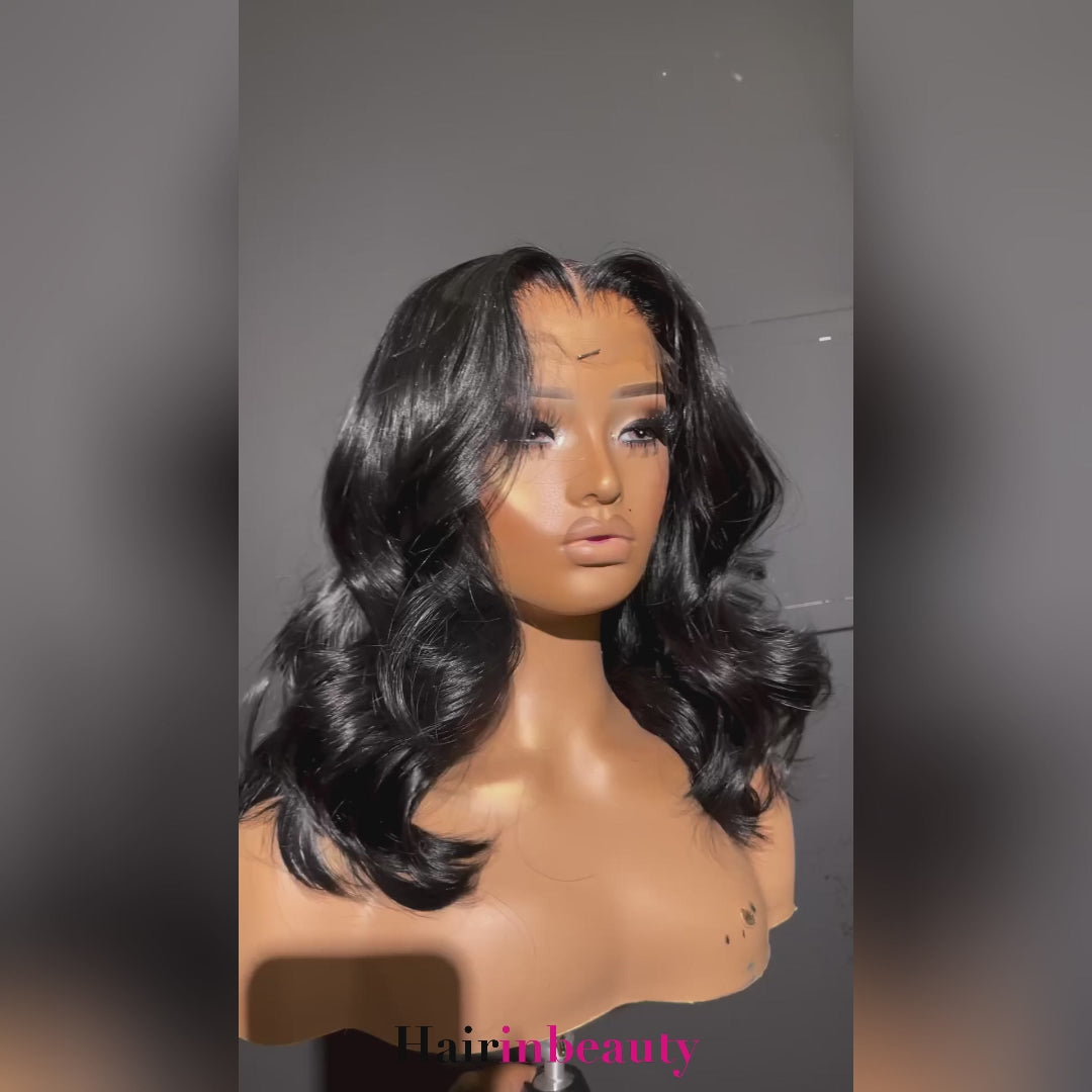  Body Wave Wear Go Glueless Lace Closure Wig Pre-plucked 5x5 HD Lace Wigs With Bleached Knots Pre-cut Short Bob Wigs