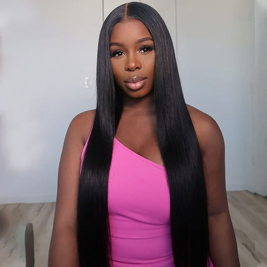 Silky Straight Ready To Wear Glueless Lace Front Wigs Pre Cut 13x4 HD Lace Wigs with Natural Hairline Beginner Friendly