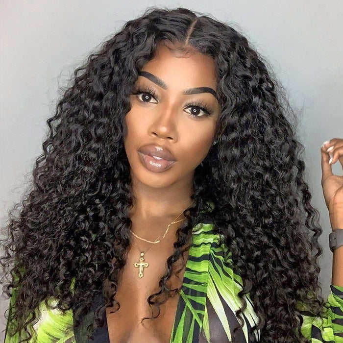 Ready To Wear Water Wave Glueless Lace Front Wig 180% Density 13x6 HD Lace Wigs Pre-cut Lace Bleached Knots Beginner Friendly