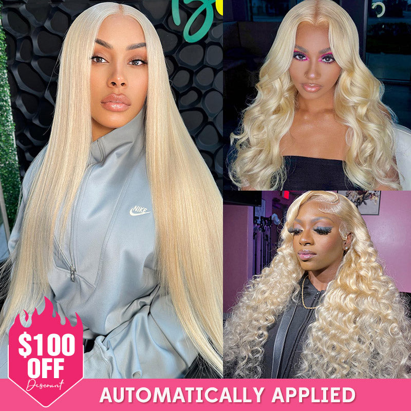 [$100 OFF Deal] 613 Blonde Lace Front Wigs Human Hair 13×4 Straight/Body Wave Human Hair Pre Plucked