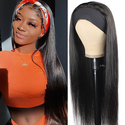 Straight Human Hair Headband Wigs Glueless Human Hair Wig