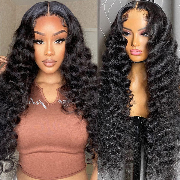 Loose Deep Wave HD Human Hair Wigs 13x4 Undetectable HD Frontal Glueless Wigs For Black Women