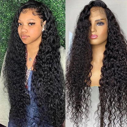 Water Wave 13x4 HD Lace Front Glueless Wigs Undetectable Invisible Lace Wigs With Pre Plucked