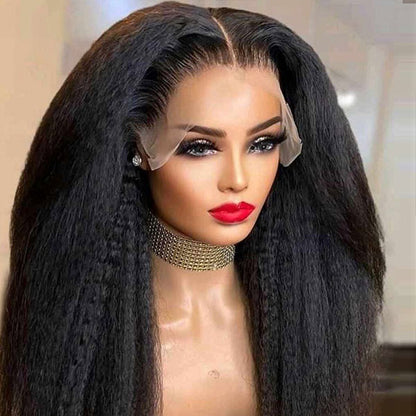 Yaki Straight Undetectable HD Lace Glueless Wigs 13x4 Lace Front Wigs With Natural Hairline 32Inch Long Human Hair Wigs