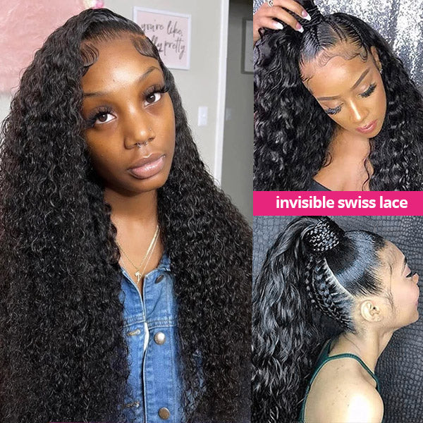 Curly Hair HD Front Wigs 13x4 Undetectable Skin Melt Lace Wigs Real Swiss Lace With Human Hair Glueless Wigs