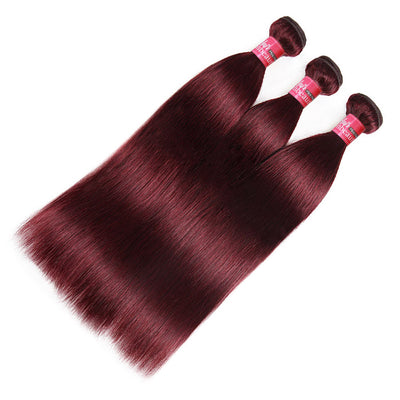 Burgundy Straight Hair Weave Silky Straight Hair 3 Bundles Human Hair Extension