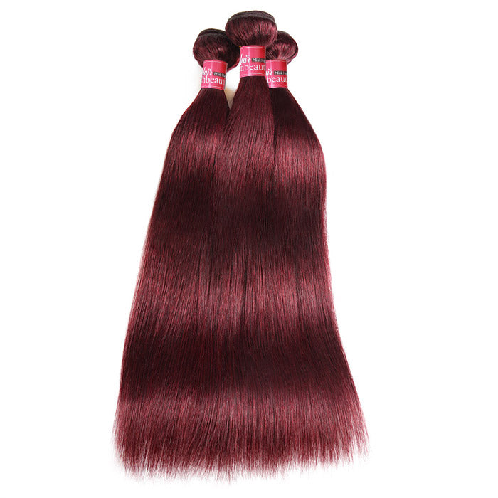 Burgundy Straight Hair Weave Silky Straight Hair 3 Bundles Human Hair Extension