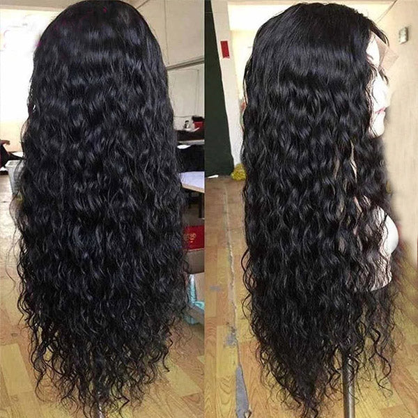 Water Wave 13x4 HD Lace Front Glueless Wigs Undetectable Invisible Lace Wigs With Pre Plucked