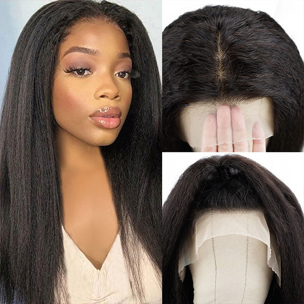 Yaki Straight Undetectable HD Lace Glueless Wigs 13x4 Lace Front Wigs With Natural Hairline 32Inch Long Human Hair Wigs