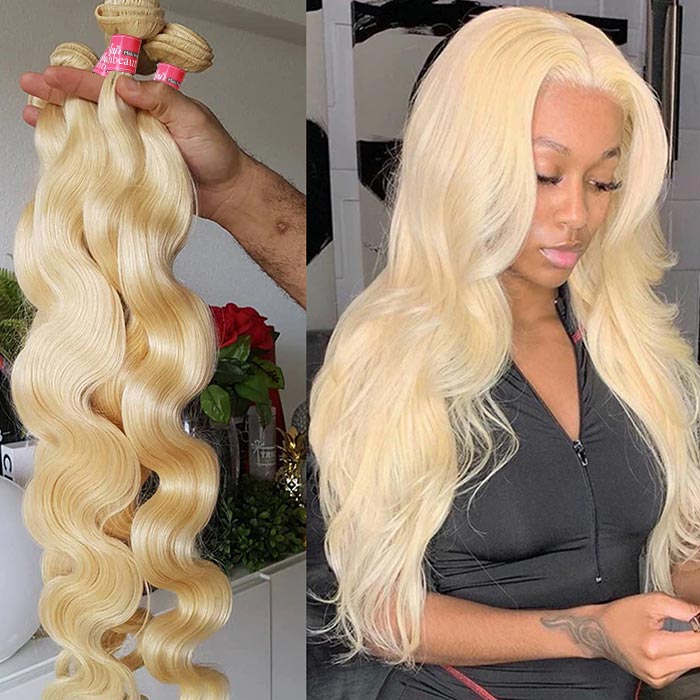 613 Blonde Body Wave Human Hair Weave 3 Bundles Hair Extension