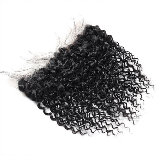 High Quality Virgin Curly Hair 3 Bundles With 13*4 Lace Frontal In Stock  Hair Color: Natural Black Color