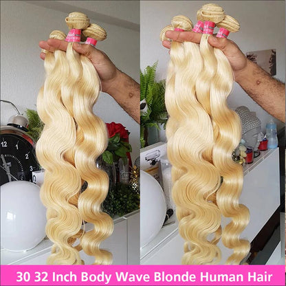 613 Blonde Body Wave Human Hair Weave 3 Bundles Hair Extension