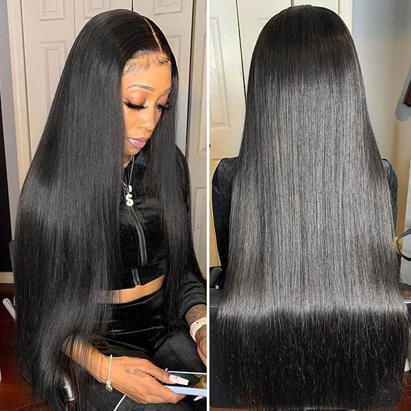 Straight Human Hair Wigs 4x4 Lace Closure Wig 30 Inch Glueless Straight Human Hair Wigs