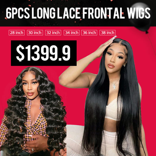 28 30 32 34 36 38 Inch Long Lace Frontal Wigs Pack Deal