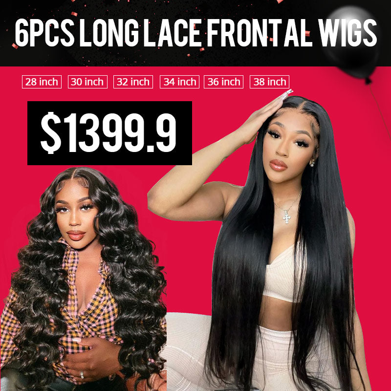 28 30 32 34 36 38 Inch Long Lace Frontal Wigs Pack Deal