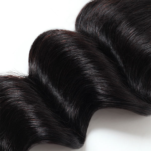 Brazilian Loose Deep Wave With 4*4 Lace Closure 100% Unprocessed Human Hair Extension