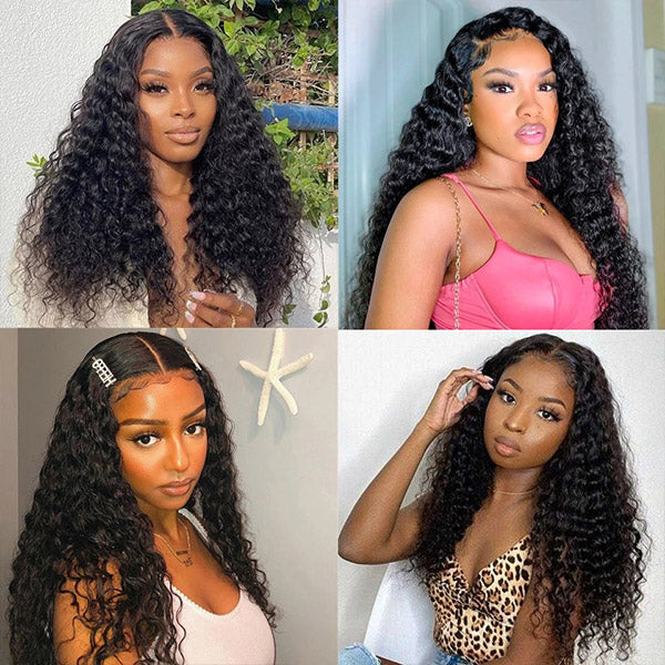 Water Wave 13x4 HD Lace Front Glueless Wigs Undetectable Invisible Lace Wigs With Pre Plucked