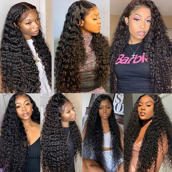 Deep Wave HD Lace Wig 13x4 Undetectable Transparent Lace Wig 200% Density Human Hair Glueless Wigs With Real Swiss Lace