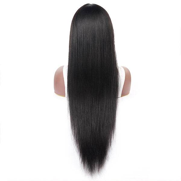 New Arrival Machine Made Wig Virgin Straight Glueless Human Hair Wig With Neat Bangs No Shedding No Tangle