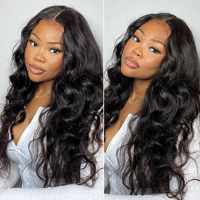 Transparent HD Lace T Part Lace Wigs Body Wave Human Hair With Natural Baby Hair Wigs