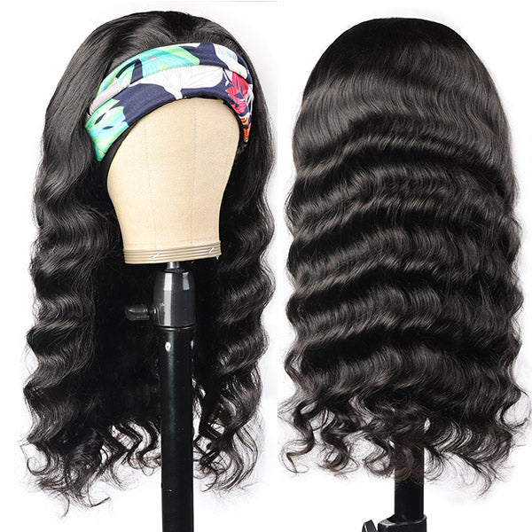 Loose Wave Virgin Human Hair 150% Density Headband Wigs Glueless For Black Women