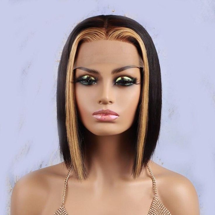 Honey Blonde Straight Lace Front Wig 1B/27 Short BoB Wig