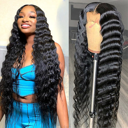 40 Inch Long Lace Front Wig Loose Deep Wave 250% Density Glueless Loose Deep Wave Wig