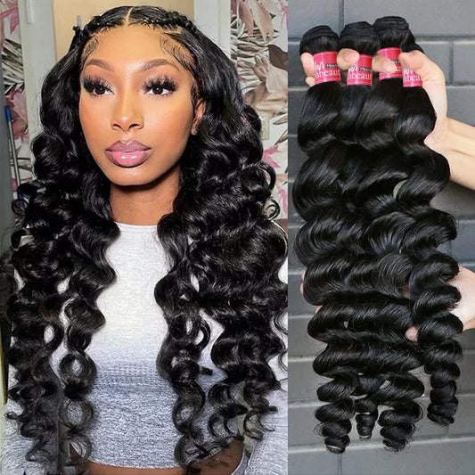 Brazilian Loose Wave Hair 3Pcs Human Hair Extensions Remy Human Hair Weave