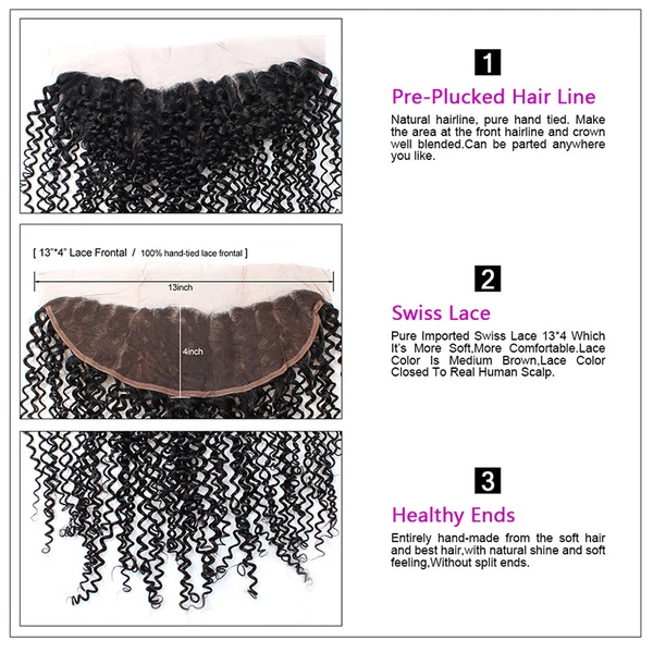 kinky curly wave lace frontal 13*4