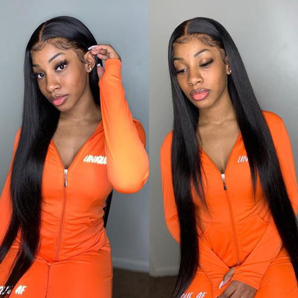 HD Transparent Lace Straight Weave Lace Front Wig