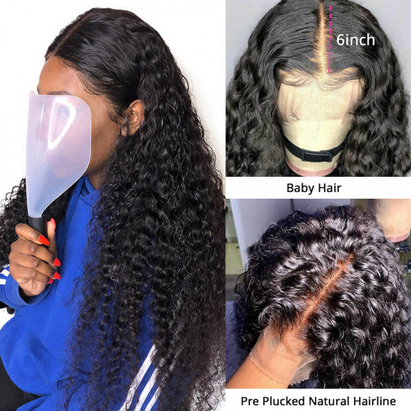 13x6 HD Lace Frontal Wig Curly Human Hair Wig HD Lace Glueless Kinky Curly Lace Front Wig