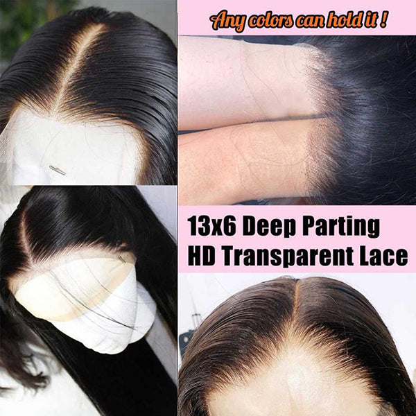 Water Wave Hair 13x6 Glueless Lace Front Wig HD Human Hair Lace Frontal Wig