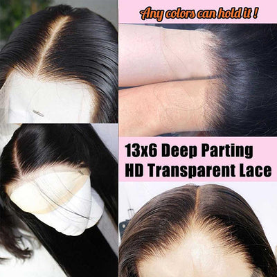 13x6 Lace Front Loose Deep Wig 150% Density HD Human Hair Frontal Wig Glueless Loose Deep Wig
