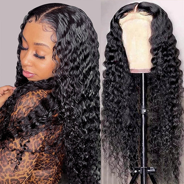 Water Wave Human Hair Wigs 40 Inch Long Wet and Wave Wig Glueless Lace Closure Wig