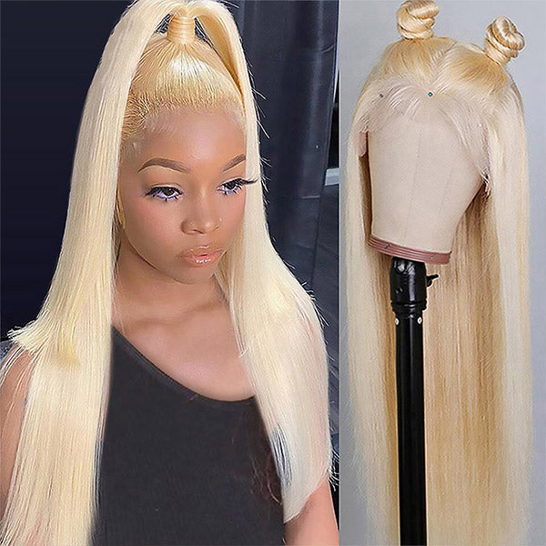613 Color Full Lace Frontal Wig Straight Wig Glueless Human Hair Wig Straight Hair