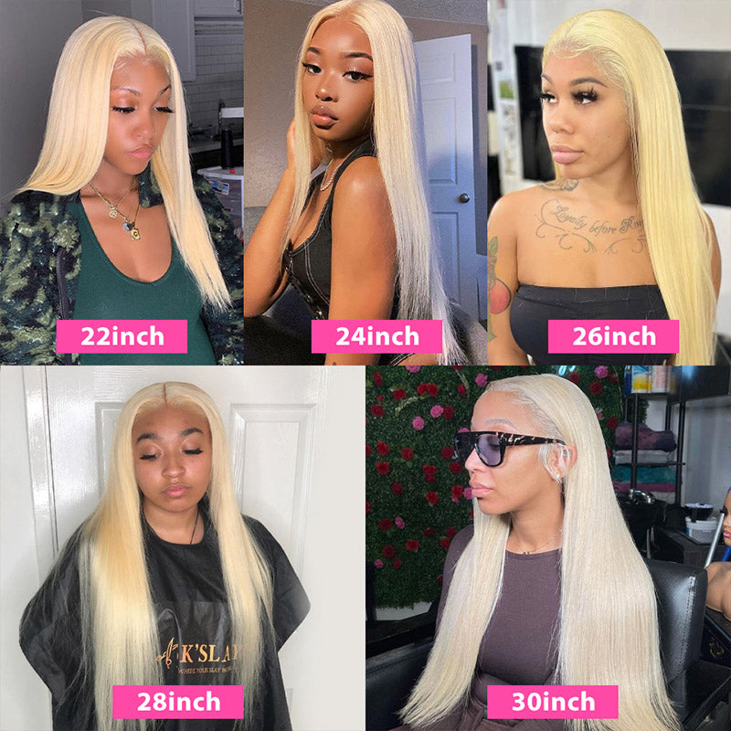 613 Closure Wig Straight Wig 4x4 Lace Closure Wig Honey Blonde HD Lace Glueless Wig