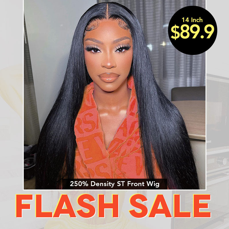 250 Density Straight Lace Front Wig 14 Inch One Pcs