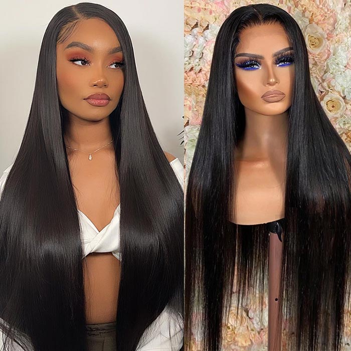 4x4 HD Lace Closure Wigs Straight Hair Real Swiss Lace Wig With Natural Hairline Undetectable Lace Wigs Glueless Wigs