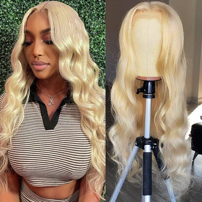 613 Honey Blonde Wig 4x4 HD Lace Closure Wig Body Wave Closure Wig Glueless Wig