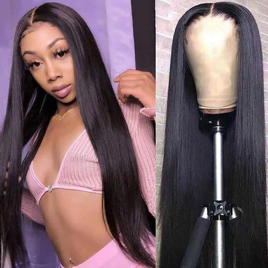 Glueless 40 inch Wig 13x4 Lace Front Wigs Human Hair 200% Density Straight Lace Frontal Wig