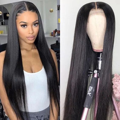 Straight Lace Closure Wig 5x5 HD Lace Closure Wig Pre-plucked Straight Human Hair Glueless Wigs