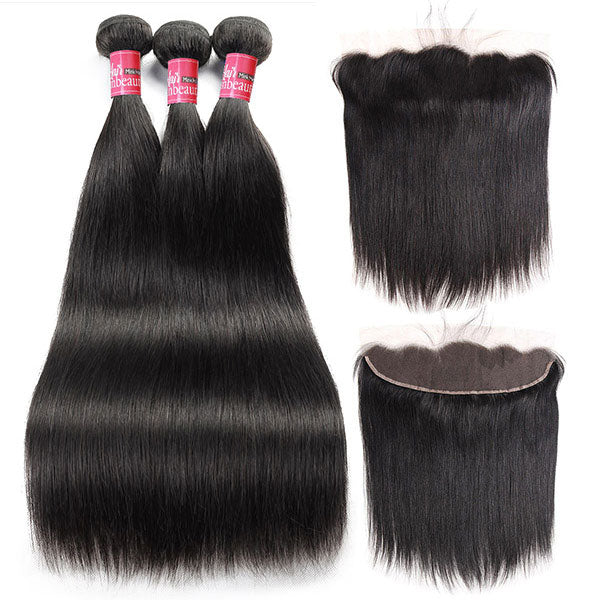 8A Virgin Mink Malaysian Straight Hair with 13*4 Lace Frontal