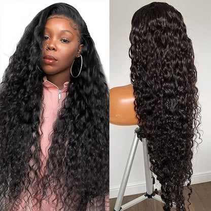 Water Wave 4x4 Undetectable Invisible Lace Glueless Closure Lace Glueless Wig Wet And Wavy Wig