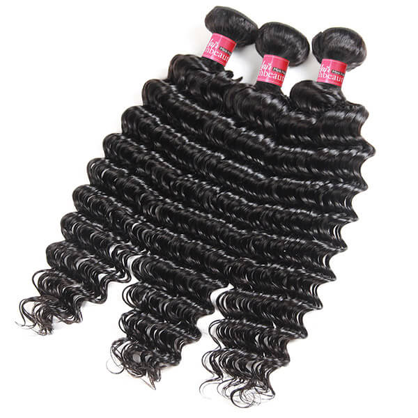 Peruvian Deep Wave With 4*4 Lace Closure 100% Unprocessed Human Hair Extension