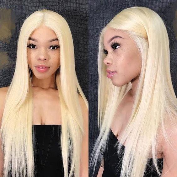 613 Closure Wig Blonde Straight Wig 4x4 Lace Closure Wig