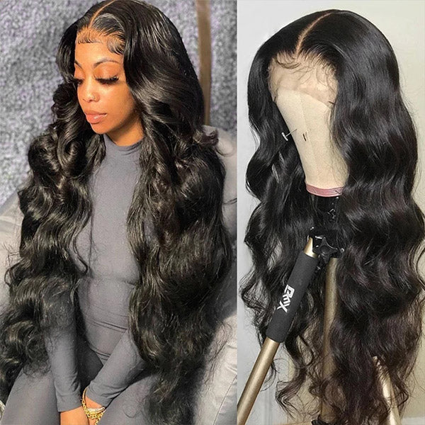 Real Bleach Knots Body Wave Lace Front Wig 13x6 HD Lace Frontal Wig Pre-plucked Glueless Human Hair Wig 30 Inch Pre-cut Lace Wig