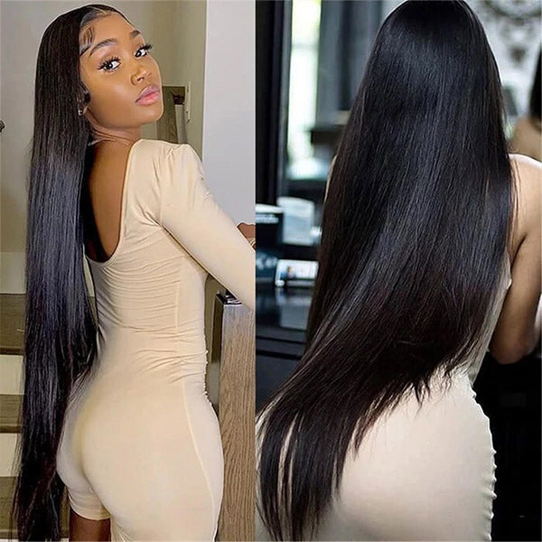 Bone Straight HD Lace Wigs Undetectable Lace Wigs With Natural Hairline 32 Inch Human Hair Glueless Wigs
