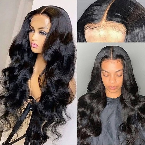 Body Wave Glueless Lace Closure Wig 6x6 HD Lace Front Wig Pre-plucked Body Wave Human Hair Wig