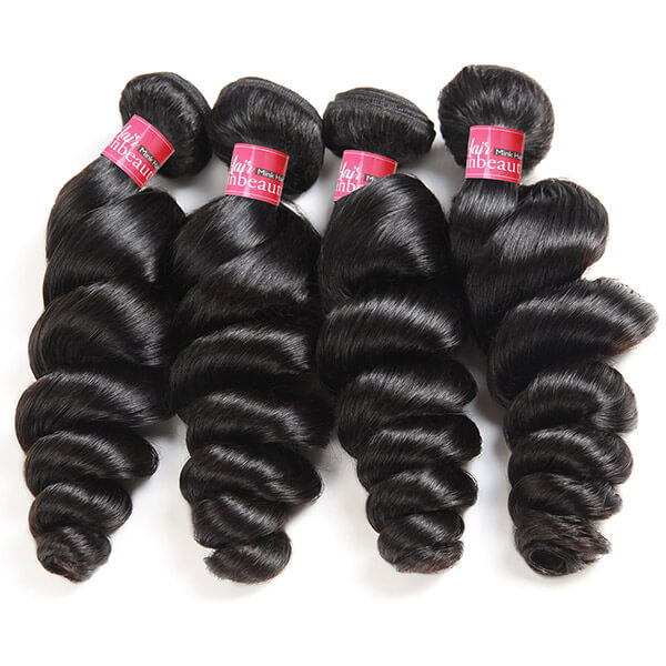 High Quality Virgin Mink Hair Loose Wave Natural Color Wavy 100% Unprocessed Virgin Peruvian Hair 4 Bundles Full Head